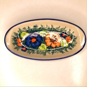 Vintage Polish Floral Trinket Dish